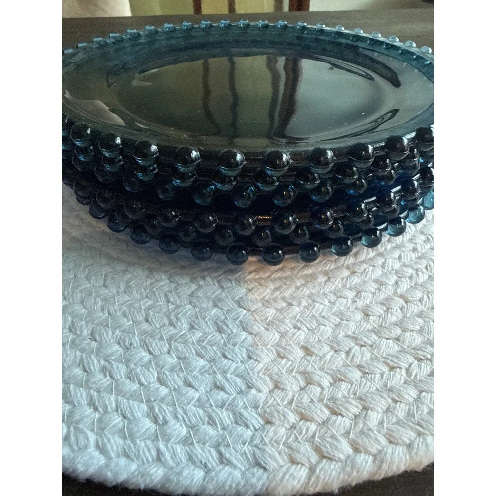 Candlewick Salad Luncheon Plate Set of 6‎ MCM Teal Blue 8